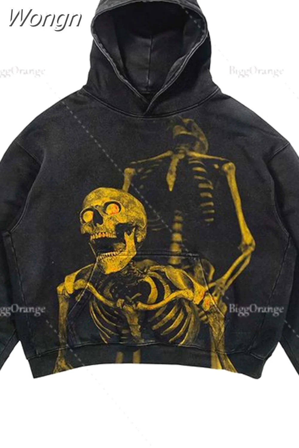 Wongn Gothic Punk Ninja Print Long Sleeve Women Hoodies Couples Hip Hop Streetwear Y2k Grunge Loose Fashion Oversized Hoodie 217-1
