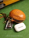Top layer cowhide key bag retro handmade rugby bag genuine leather key bag earphone bag