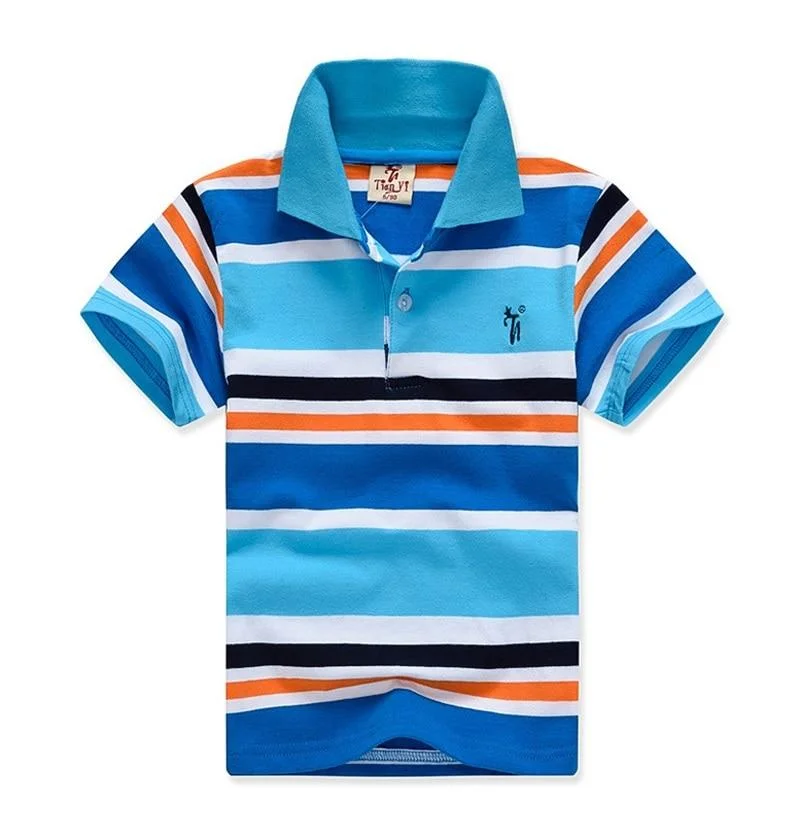2021 Summer Boys Cotton T shirts 2-11Yrs Baby Boys T shirts Boy Kid Stripe Top Tees Shorts Sleeve Children Clothing Boys Clothes