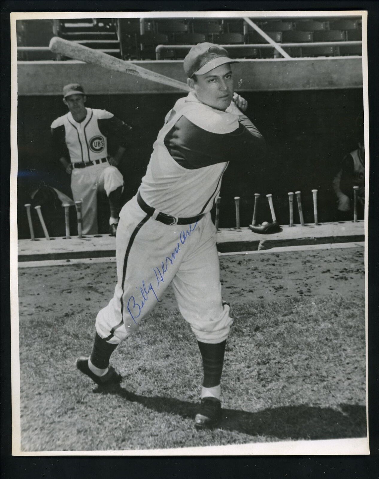 Billy Herman Signed Autographed 8 x 10 Vintage Photo Poster painting Chicago Cubs