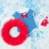 Baby Girl Lace Tutu Skirt Headband July 4th Independence Day Stripe Sets
