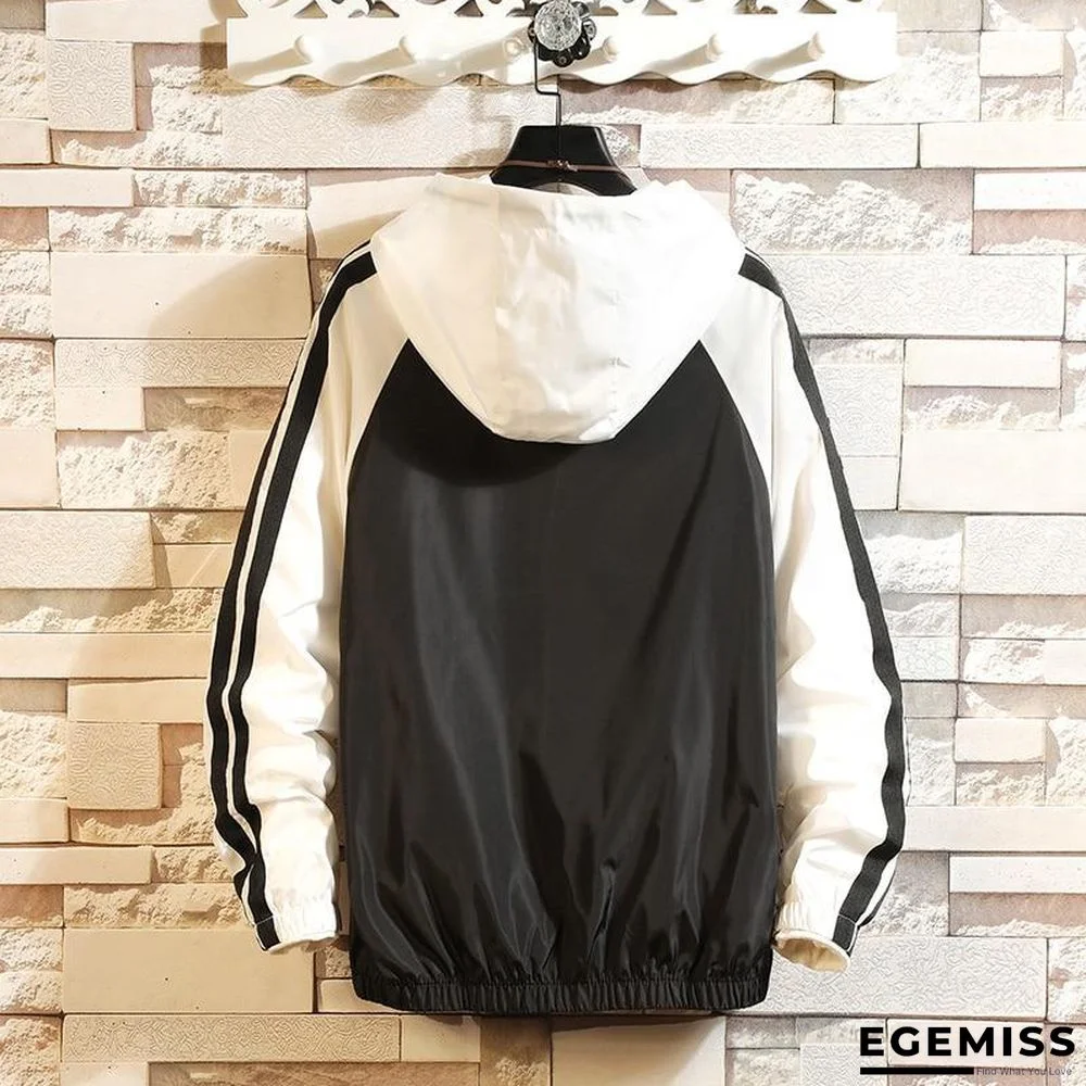 Men Casual Bomber Windbreaker Jacket Hooded Thin Zipper Coat Slim Outwear Hip Hop Jacket Men | EGEMISS