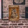 Coffee Cat - Vintage Metal Signs - 20*30cm/30*40cm