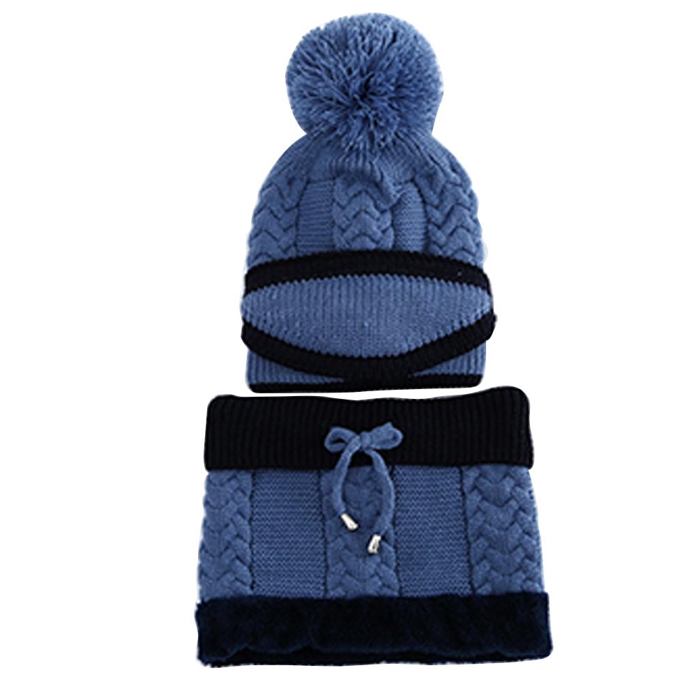 

3pcs Winter Hat Scarf Set for Women Pompoms Beanies Neck Warm -Lake Blue, 501 Original