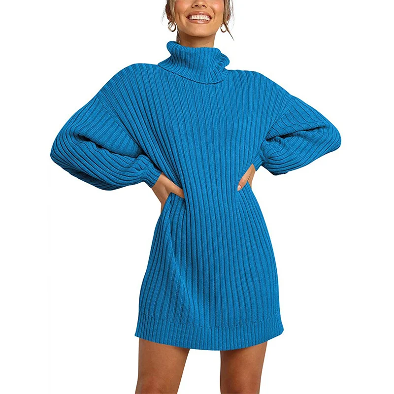 Wongn Wongn And Winter New Women's Turtleneck Medium Long Sweater Sweater Dress