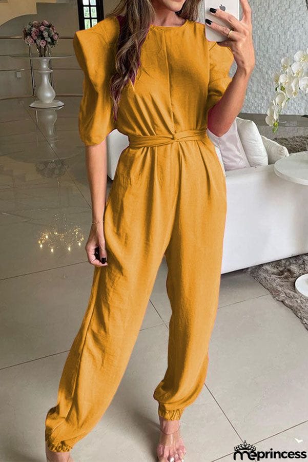 Chat with Me Oversized Sleeves Twist Waist Jumpsuit