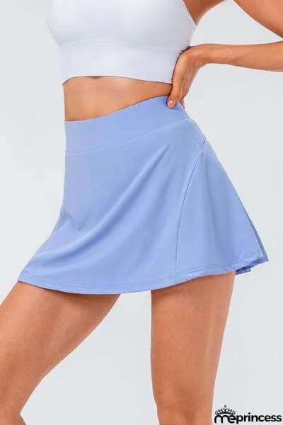 High Waist Pleated Active Skirt