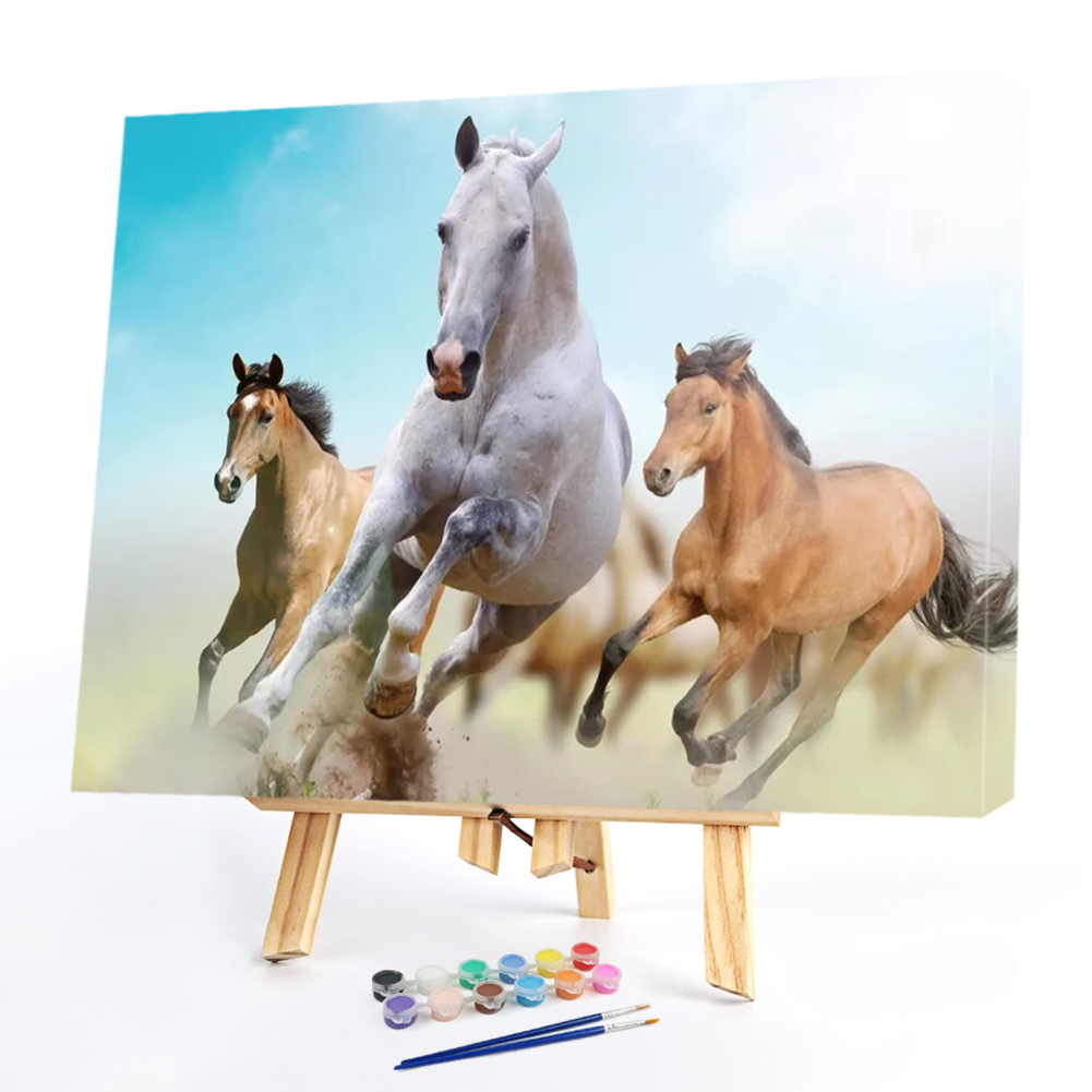 

40x50cm - Paint By Numbers Galloping Horses, 501 Original