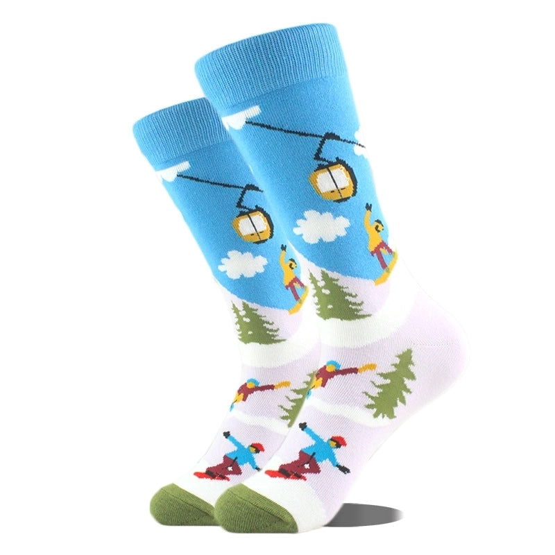 Unisex Cute Printing Animal Color Block Cotton Ankle Socks A Pair