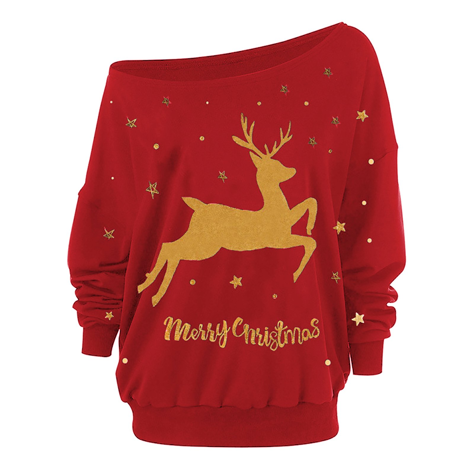 Ladies Christmas elk print Blouse