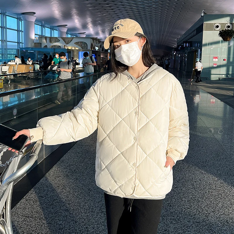 Toloer Korean Small Light Down Cotton Jacket Female Light Short Loose 2023 New Version Of Korean Baseball Jacket Female-Outfit Ideas