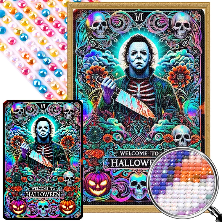 Halloween Killer 40*60CM (Canvas) Full AB Round Drill Diamond Painting gbfke