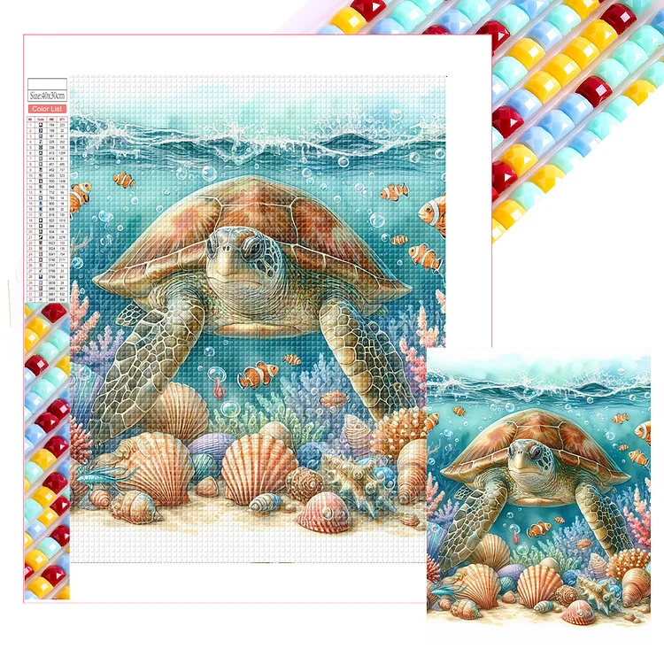 Sea Turtle 30*40CM (Canvas) Full Square Drill Diamond Painting gbfke