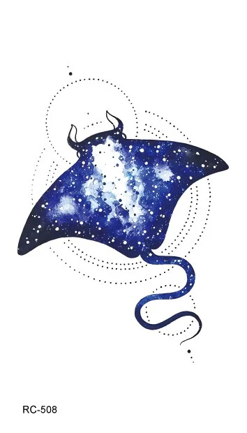 52 Kinds Watercolor Animals Fake Tattoos Temporary Cat Flamingo Wolf Whale Fox Butterfly Waterproof Tatto Stickers Small Size