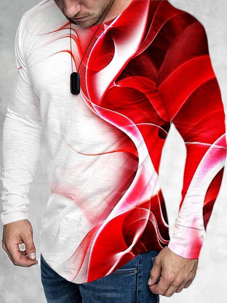 Men‘s Casual Abstract Long Sleeves Tops