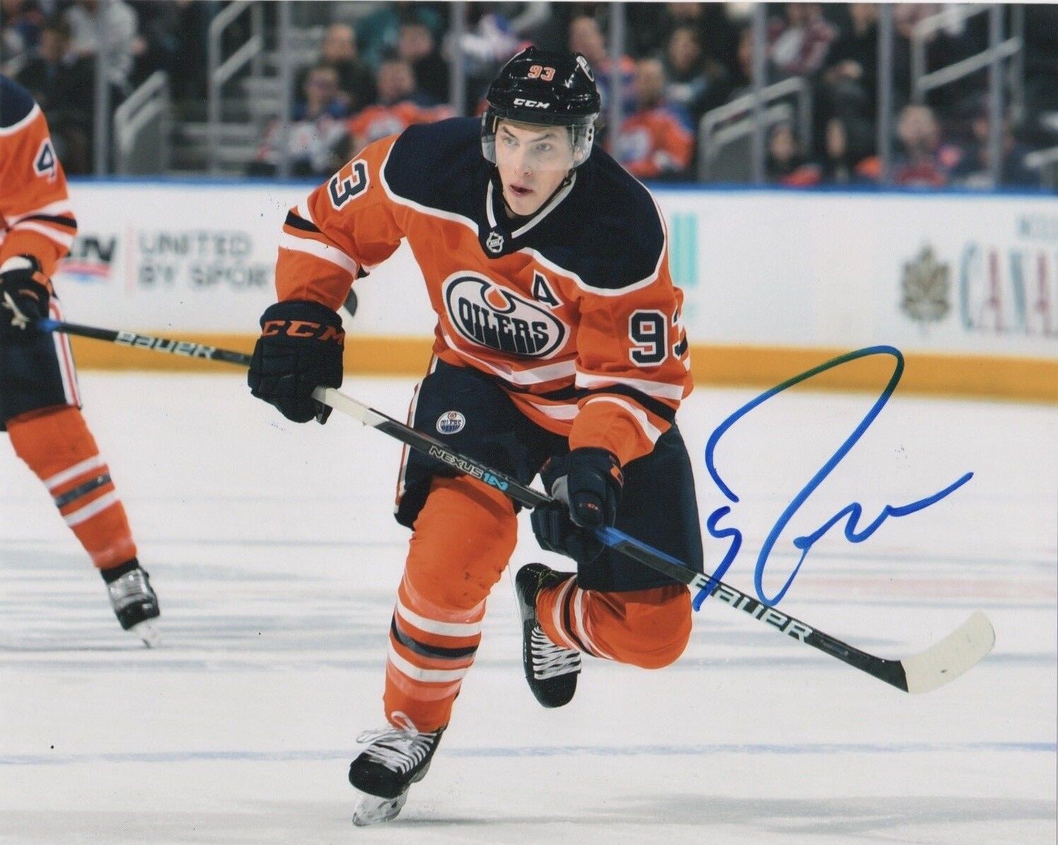 Edmonton Oilers Ryan Nugent Hopkins Signed Autographed 8x10 NHL Photo Poster painting COA #6