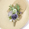10PCS Light Purple Wedding Catering Bridal Groom Guests Corsage Boutonniere Wrist Artificial Flower Bouquets
