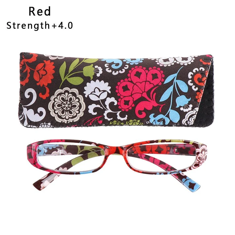 Magnifying Eye wear Print Flower Ultra Light Resin Vision Care Reading Glasses Eyeglasses +1.00~+4.0 Diopter