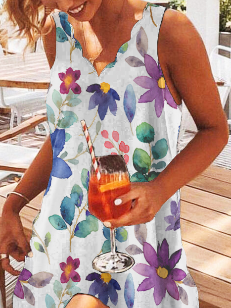 LILYAbeach dresses V Neck Floral Vacation Mini beach beach beach dresses