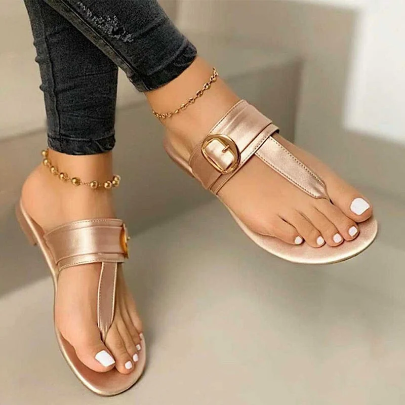 Mongw Slippers Clip Toe Flat Sandals Summer T Tied Ladies Shoes Beach Casual Woman Flip Flops Fashion Female PU Leather Footwear 320-0