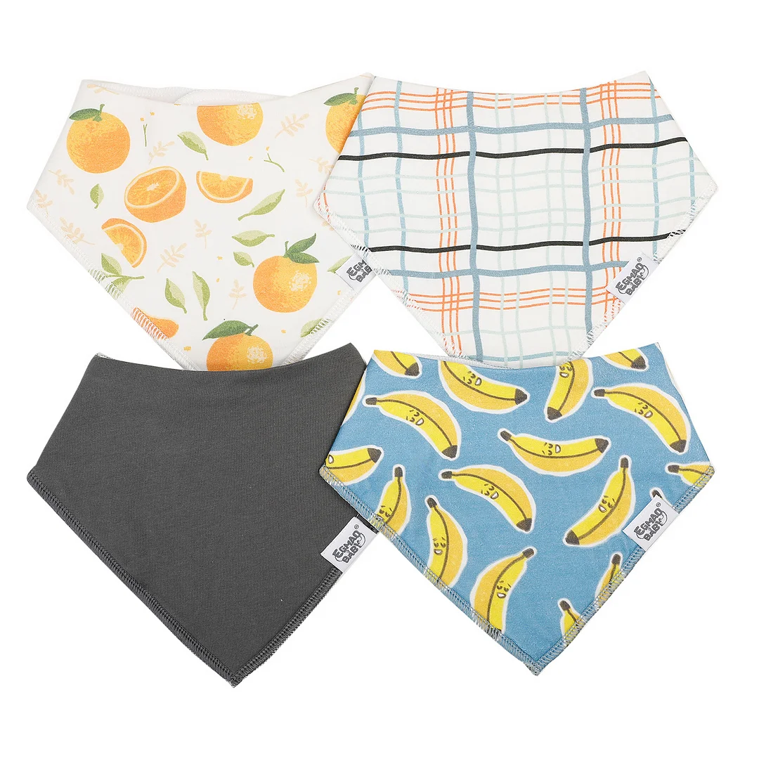 Egmao Baby Organic Cotton Baby Bibs 4-Pack