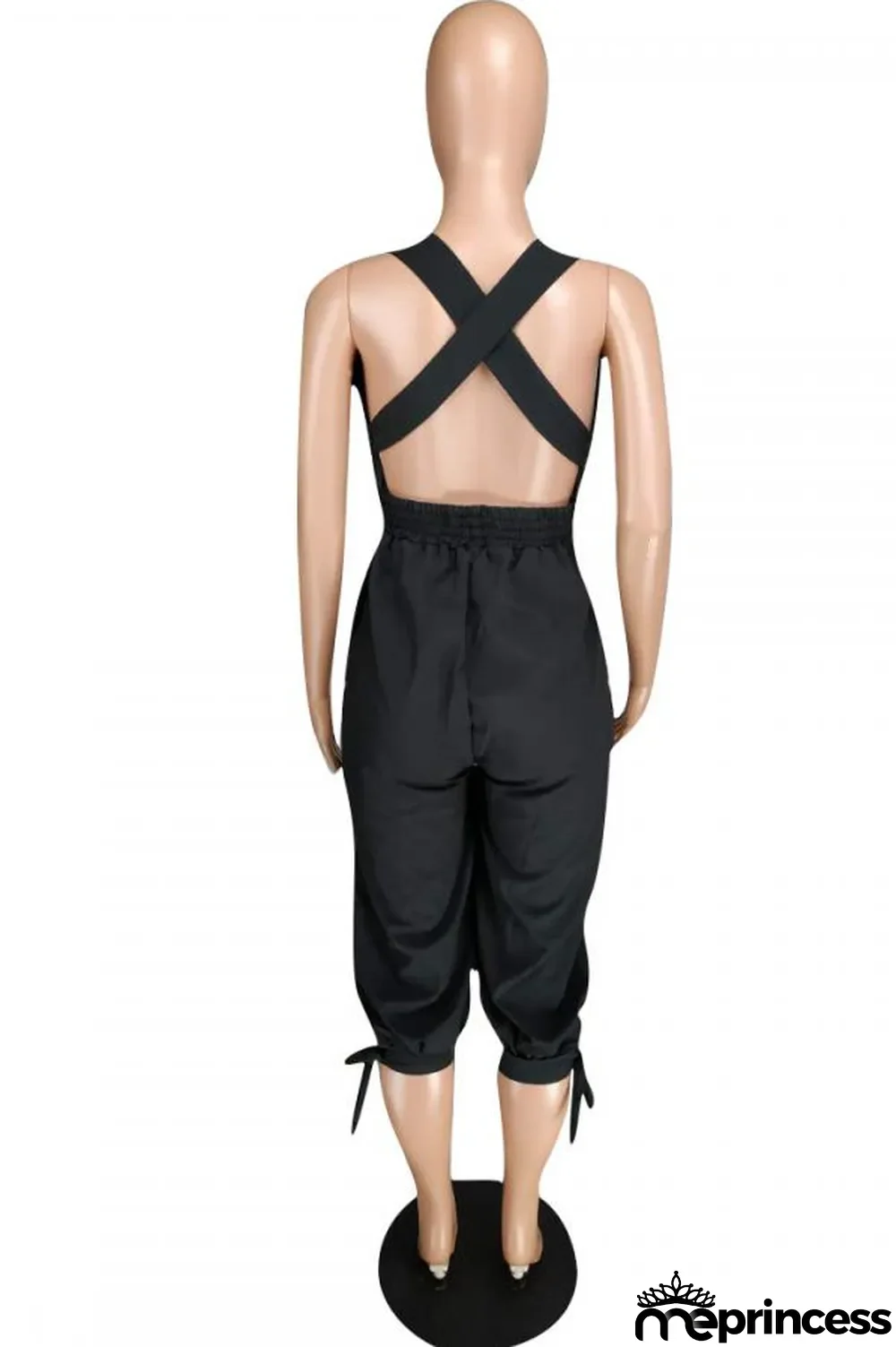 Light Blue Fashion Sexy Solid Patchwork Polyester Sleeveless V Neck