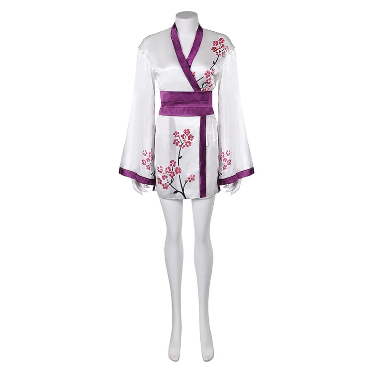 ABBA Agnetha Faltskong Retro 70s Purple Tunic Robe Cosplay Costume Outfits Halloween Carnival Suit