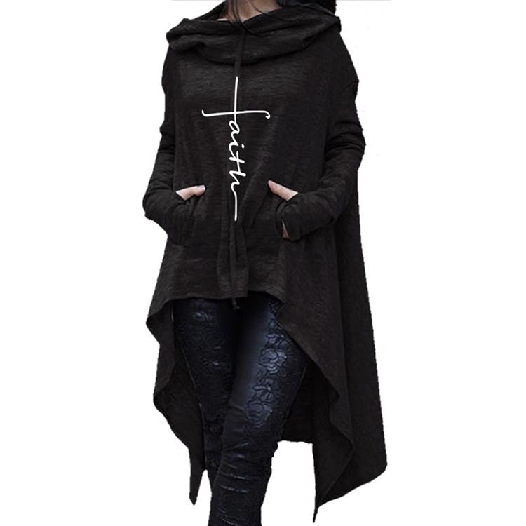 Long Sleeve Irregular Hem Sweatshirt