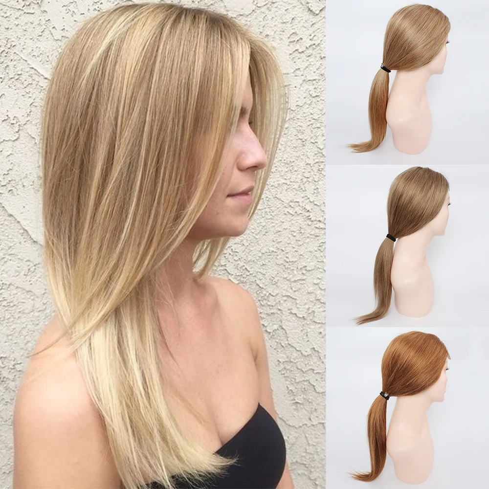 Long Straight Wigs with Air Bangs Brown Daily Style ELCNEPAL