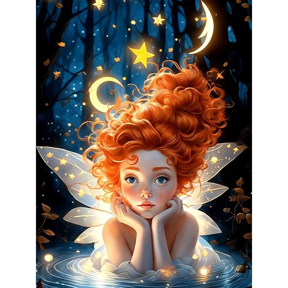 Mushroom Girl Large Diamond Painting Kits Fantasy Fairy Big Eyes
