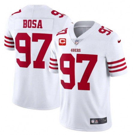 Men's San Francisco 49ers #97  Bosa 2022 White With 1-star C Patch Vapor Untouchable Limited Stitched Football Jersey