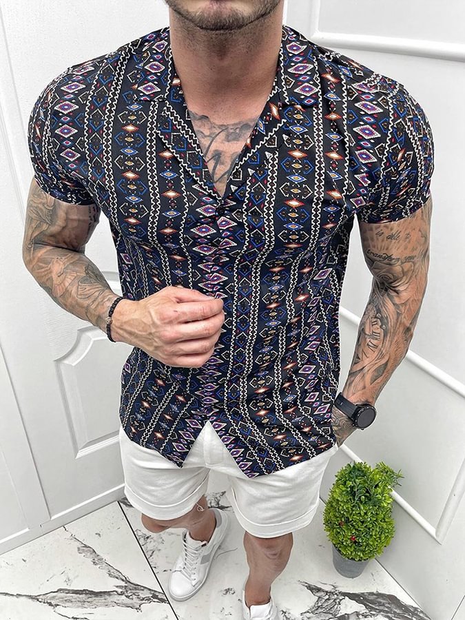 Men's Summer Casual Print Shirt