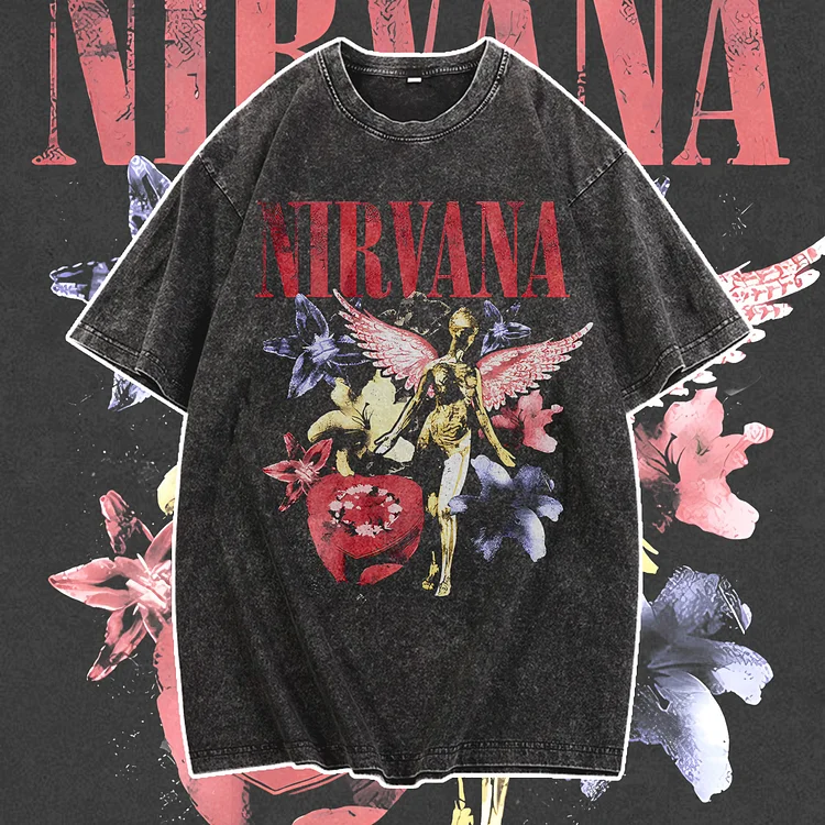 Davidhawaii100% Cotton Casual Attractive Vintage Angels Rock Band Men's Street T-Shirt - 100% Cotton