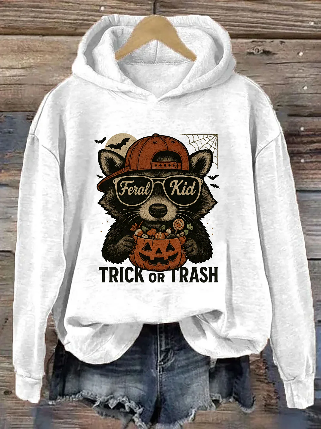 Feral Raccoon Kid Halloween Hoodie