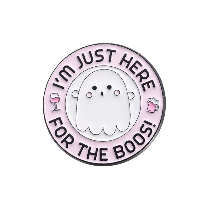 Cartoon Style Funny Cowboy Style Letter Ghost Alloy Stamping Stoving Varnish Plating Unisex Badge Brooches Collar Pin