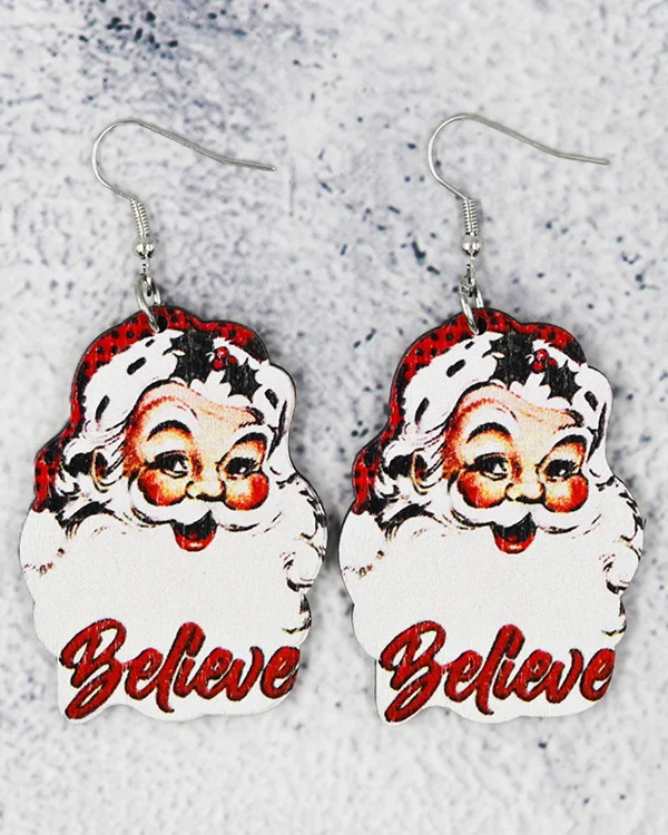 Merry Christmas Santa Earrings