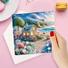 6Pcs Diamond Painting House Greeting Card for Holiday Party Favors