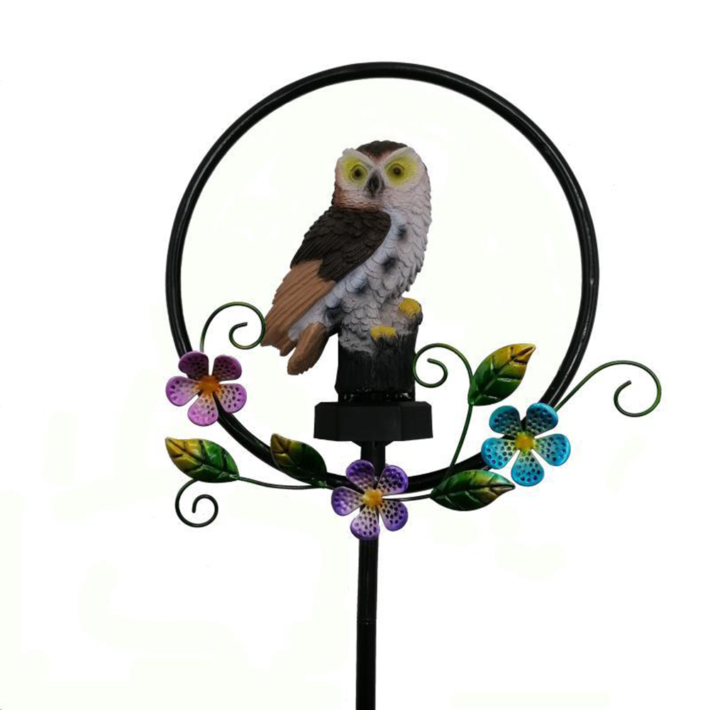 

Solar Owl Shaped Resin Light Garden Pathway Simulation Animal Insert Lamp, 501 Original
