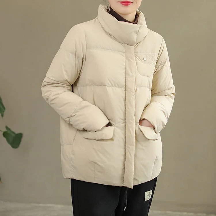 Women Fashion Casual Solid Winter Down Coat