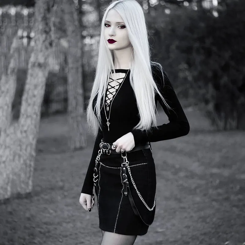 Gothic Punk Faux Leather Belt Metal Chain Ring Waist Strap Street Dance Decor Rock Hip Hop Ring Chain Belt 2019 Fashion New