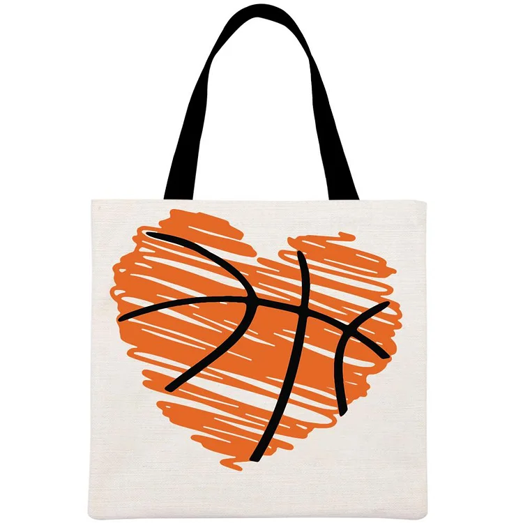 Heart Basketball Printed Linen Bag-Annaletters