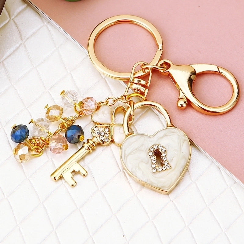 Elegant Korean Style Bag Metal Inlay Rhinestones Women’s Bag Pendant Keychain