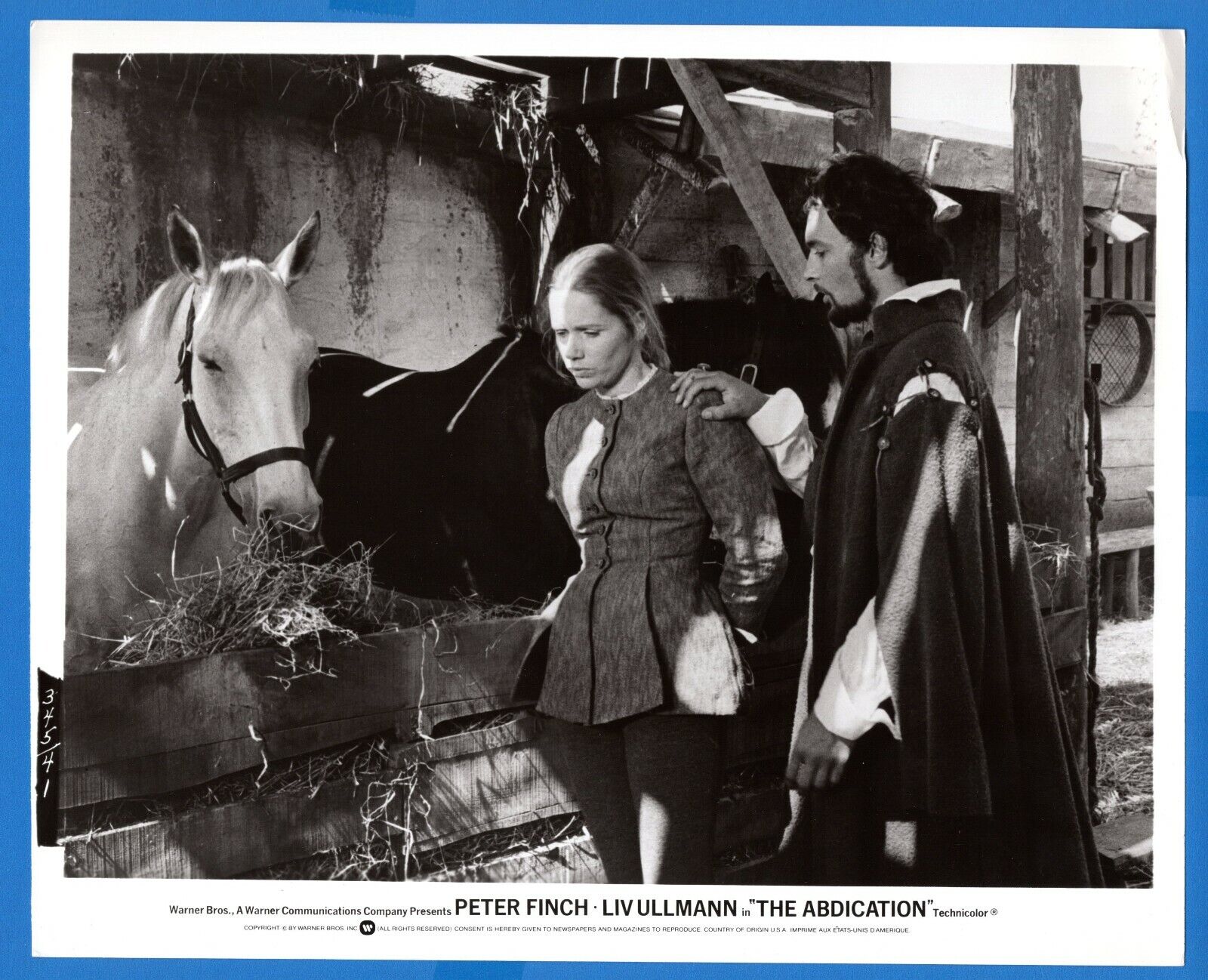 LIV ULLMANN PETER FINCH 8x10 Vintage Promo Photo Poster painting THE ABDICATION Movie 1974