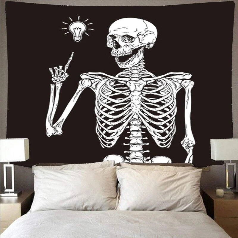Skull King Moon Tapestry Mandala Carpet Hippie Divination Witchcraft Wall Hanging Blanket