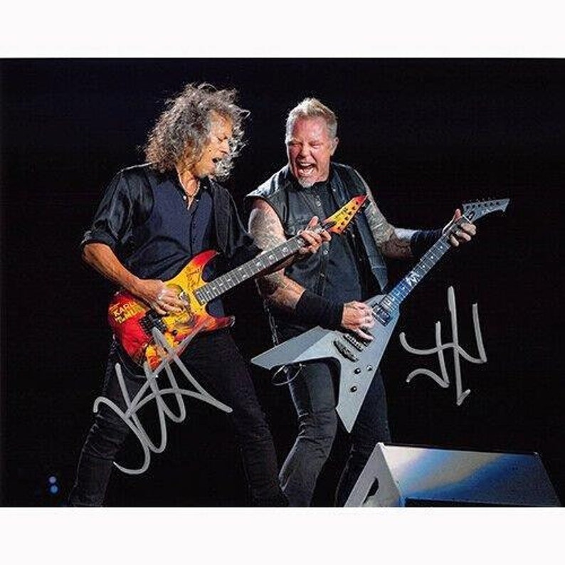 James Hetfield & Kirk Hammett Metallica 8x10 wCOA