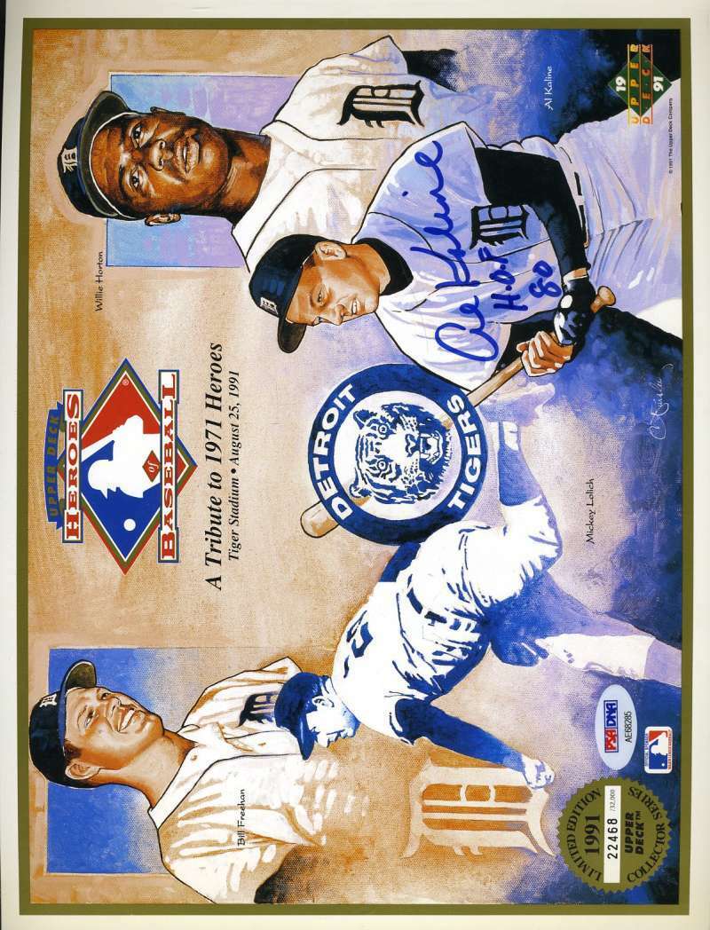 Al Kaline Hof 80 Psa Dna Coa Autograph 8x10 Ud Photo Poster painting Hand Signed Authentic