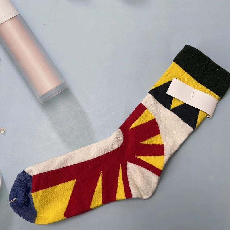 Women’s Minimalist Human Houndstooth Cotton Crew Socks A Pair