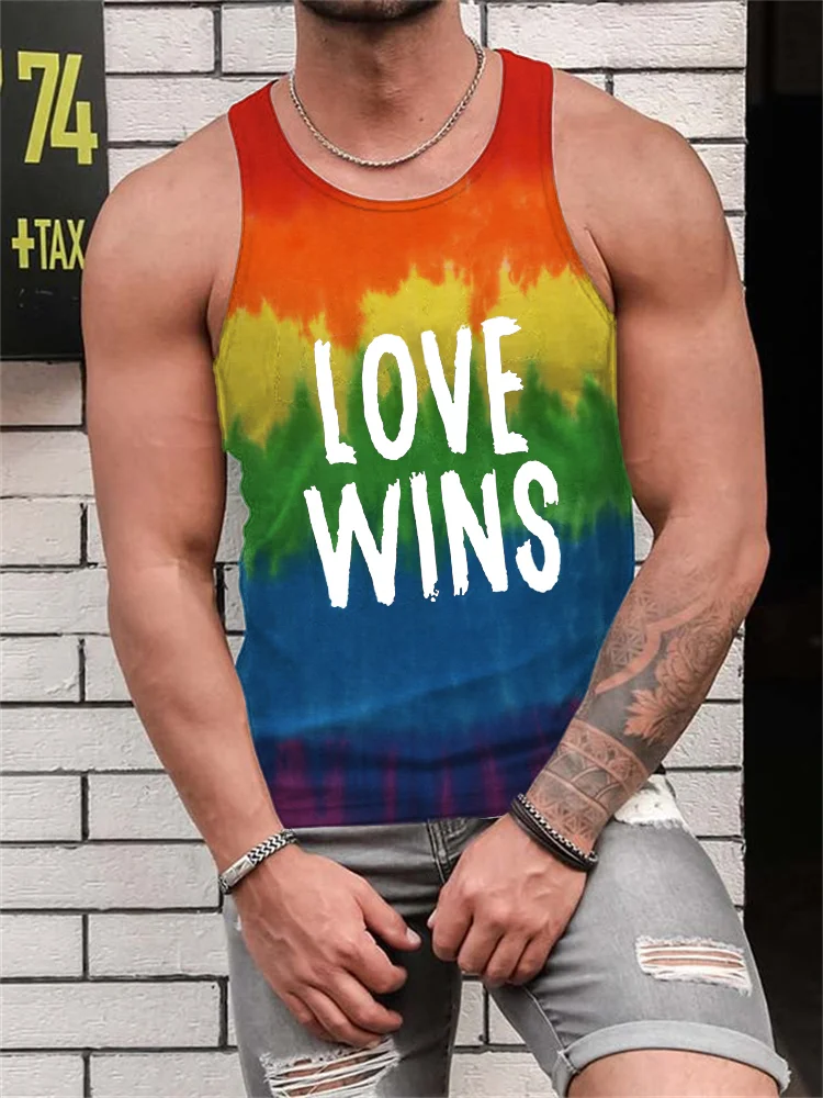 Rainbow Tie Dye Love Wins Tank Top