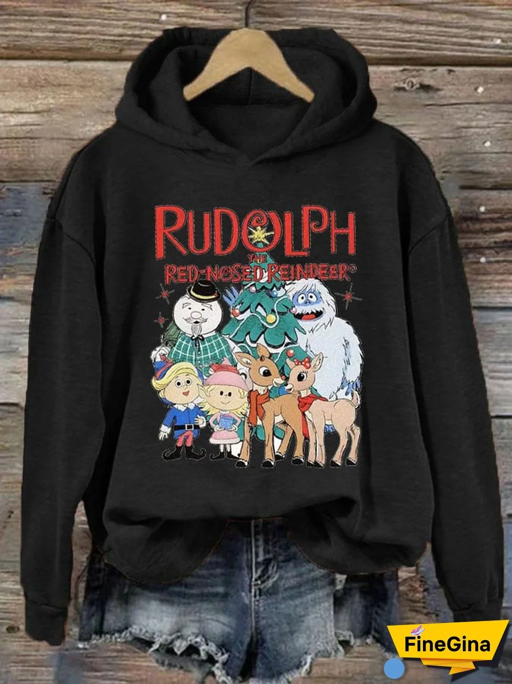 Women's Rudolph The Red Nosed Reindeer Christmas Print Hoodie