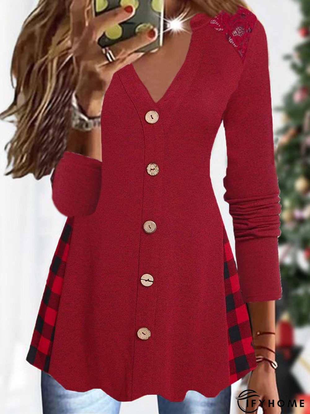 Loose Plaid Casual Tunic | IFYHOME